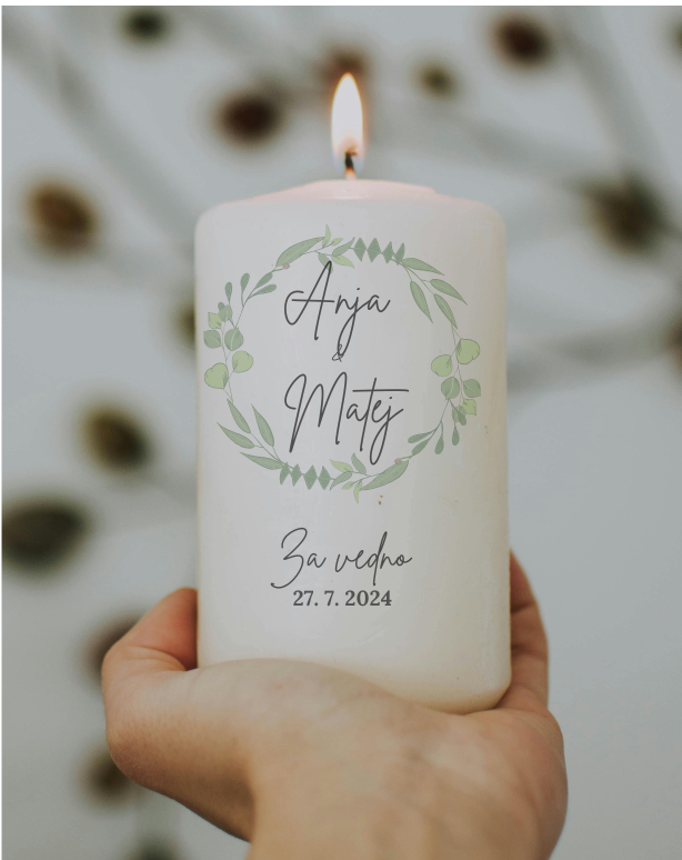 poročna sveča po naročilu