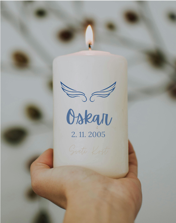 krstna sveča po naročilu